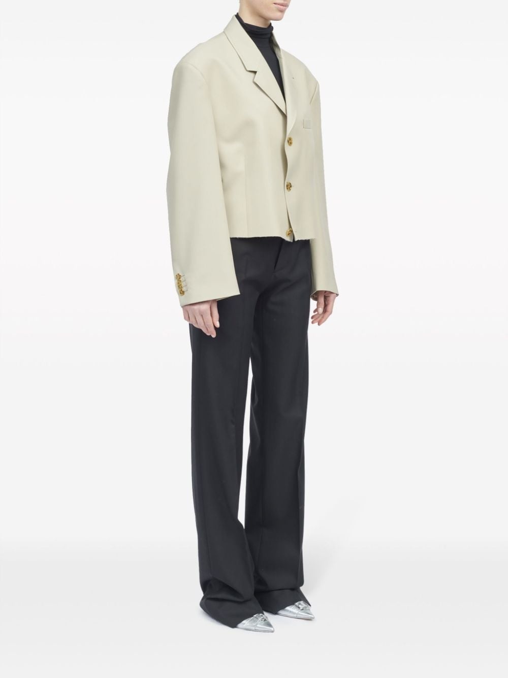 single-breasted knitted blazer - 3