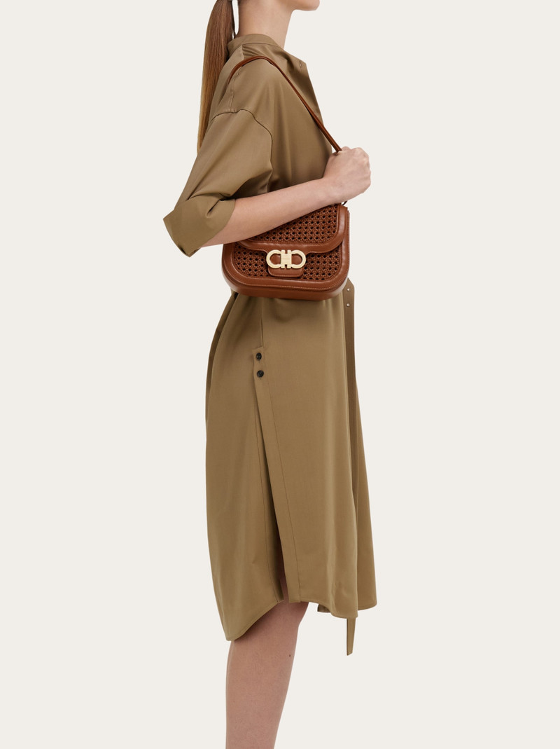 FERRAGAMO Double Gancini North-South crossbody bag (XS) outlook