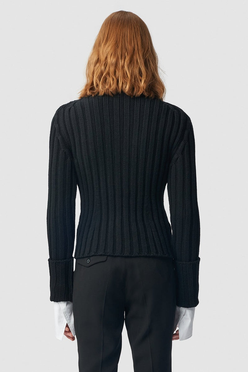 Warre Cropped Rib Darted High Neck Sweater 3