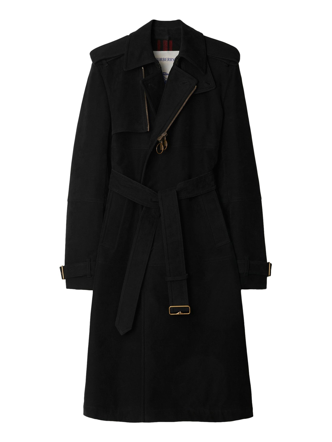 LONG NYLON AND COTTON TRENCH COAT - 1