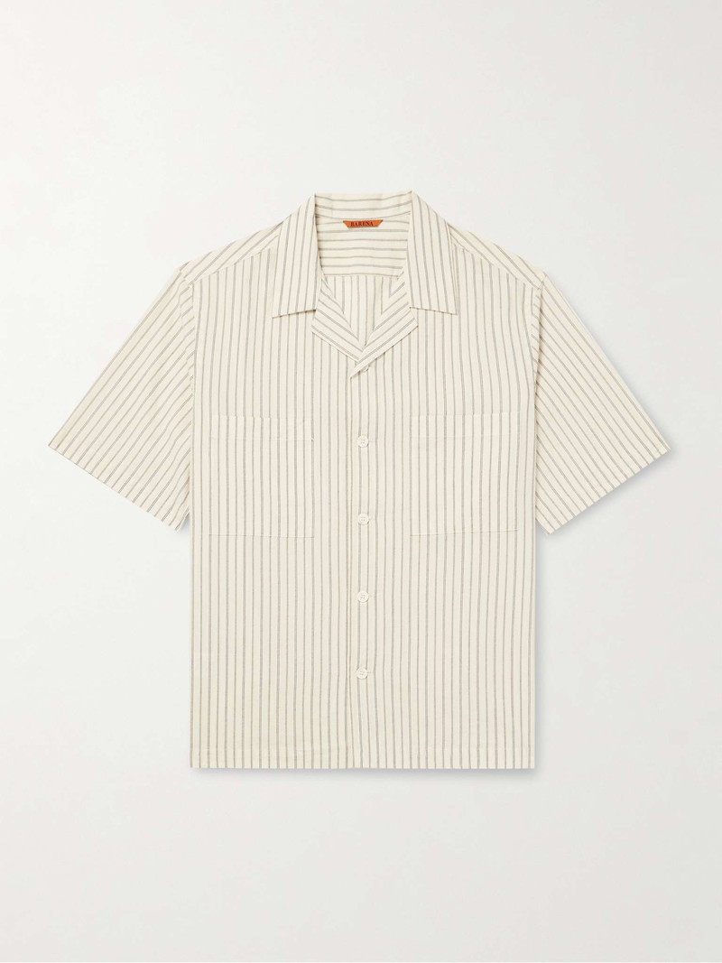 Solana Camp-Collar Striped Cotton Shirt - 1