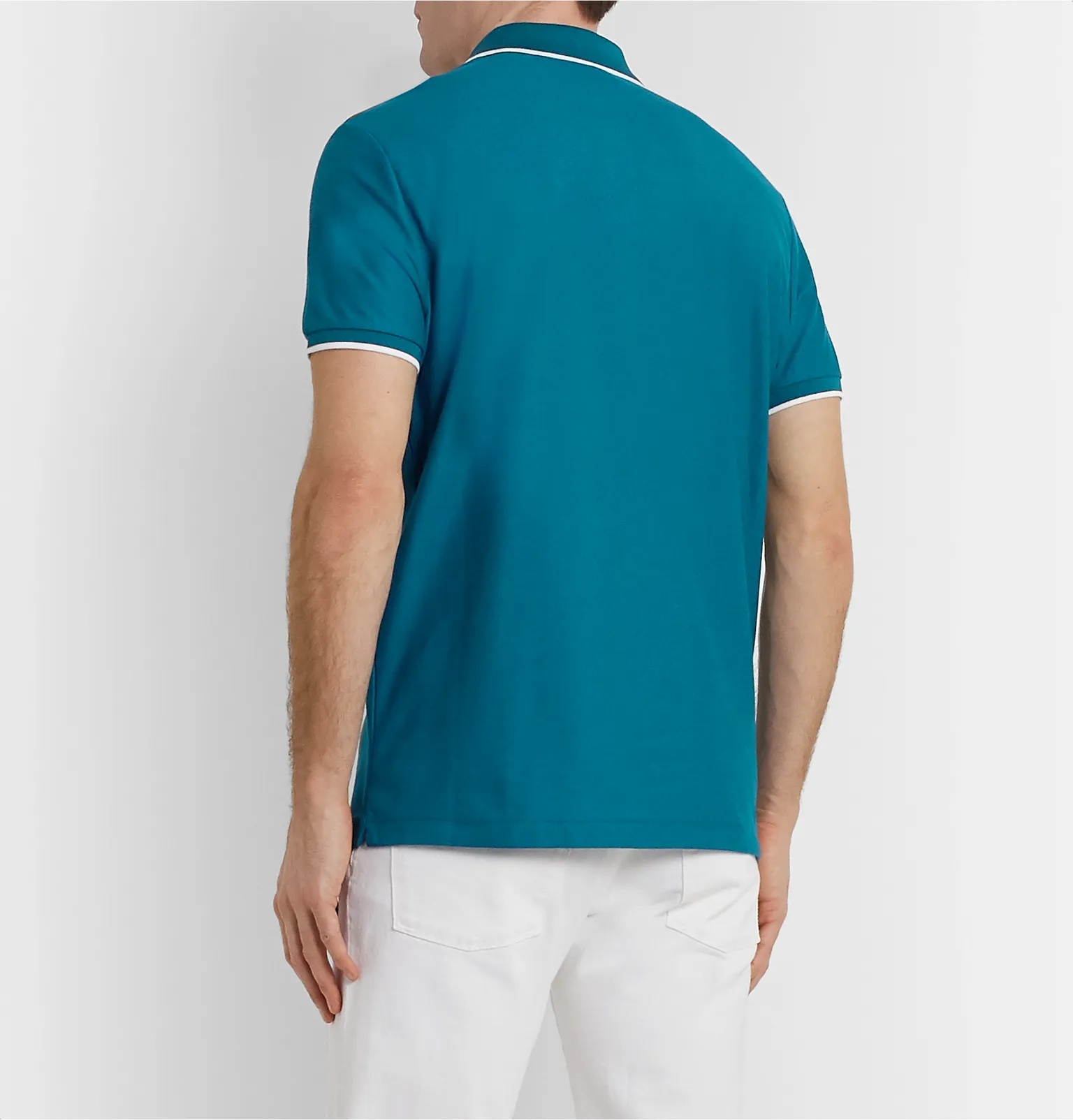 Slim-Fit Contrast-Tipped Stretch-Cotton Piqué Polo Shirt - 5