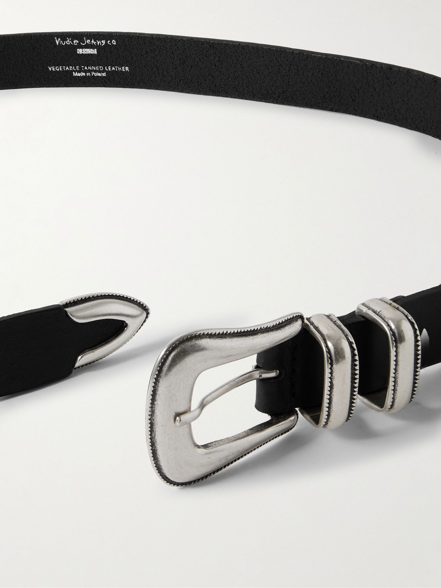 2.5cm Western Leather Belt Black - 3