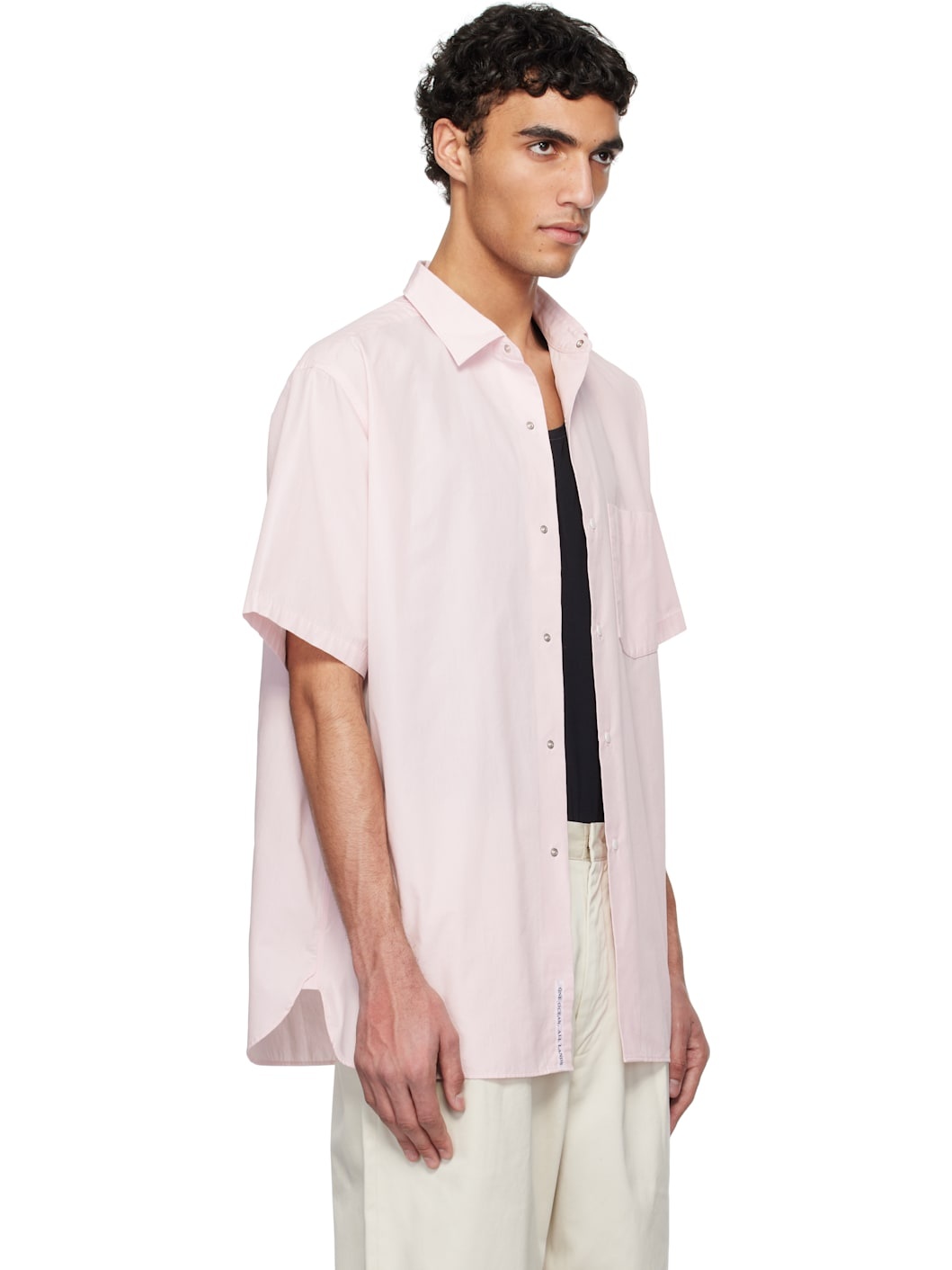 Pink Regular Collar Wind S/S Shirt - 2