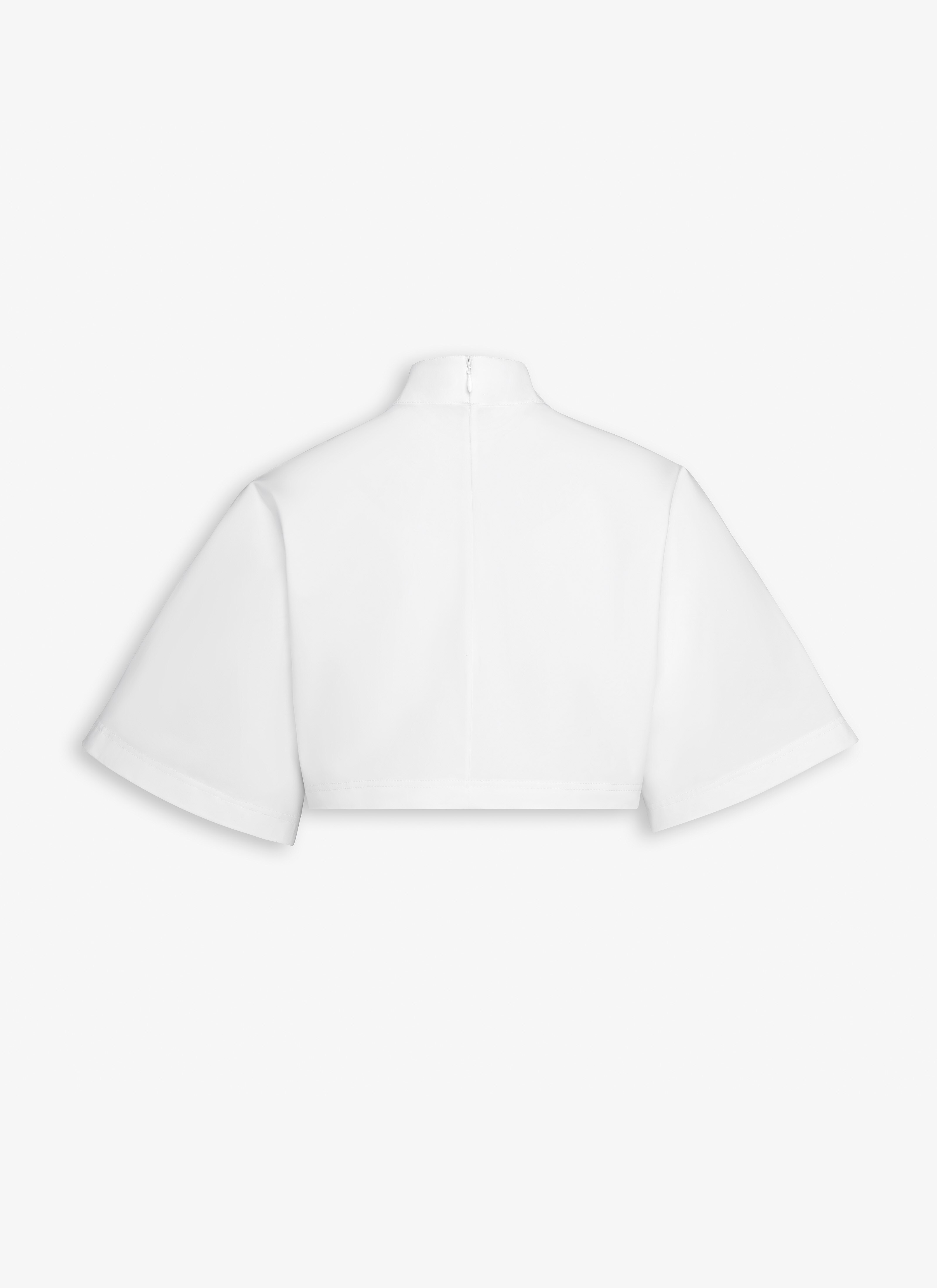 COTTON POPLIN HIGHNECK TOP - 4