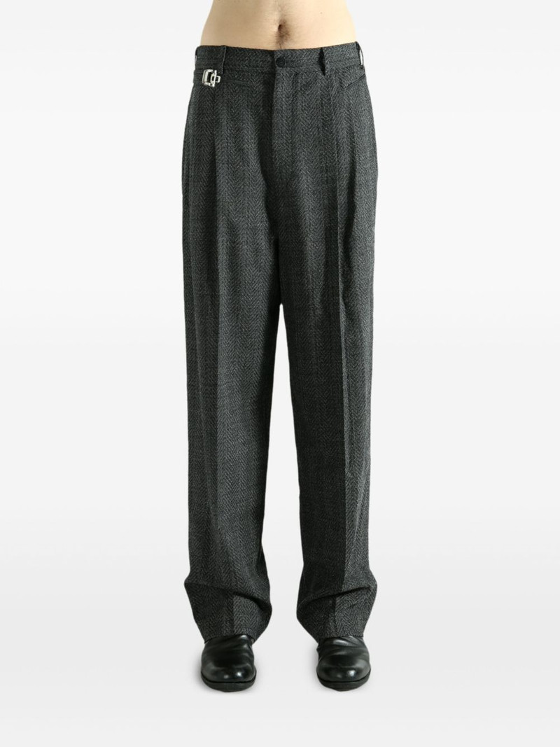 MAGLIANO Regolatore pleated herringbone trousers outlook