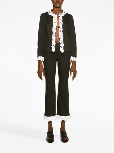 PUCCI floral-appliquÃ© cropped trousers outlook