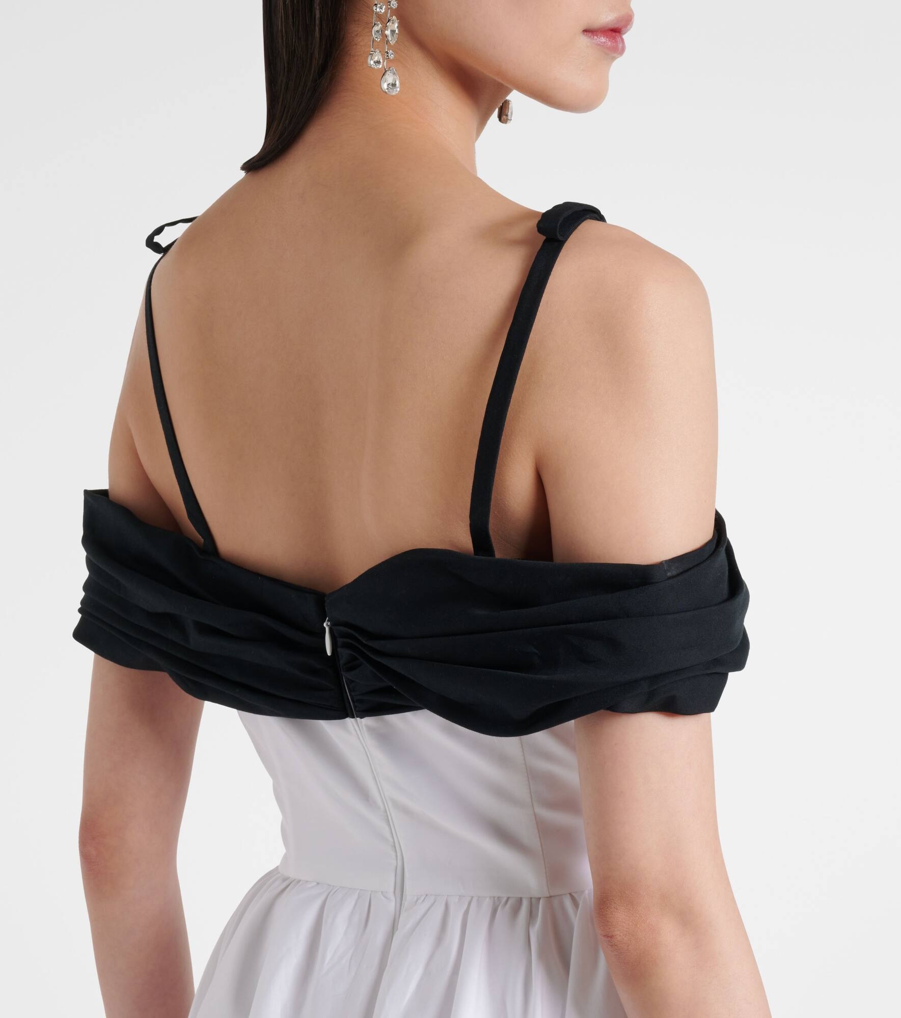 Cutout ruched off-shoulder cotton gown - 6