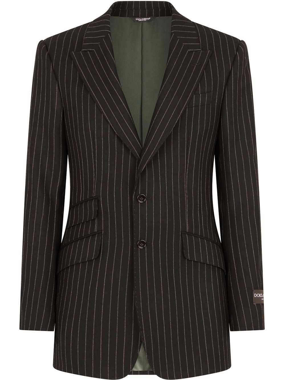 single-breasted pinstripe blazer - 1