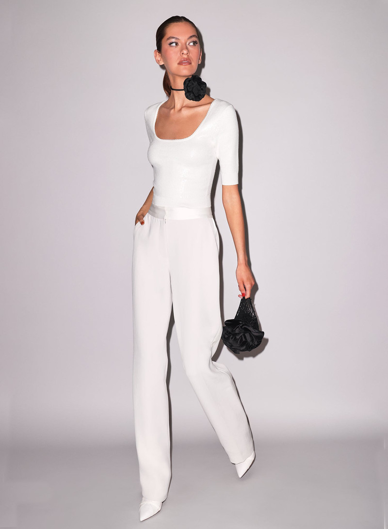 Fleur du Mal Sequin Knit Scoop Neck Top outlook