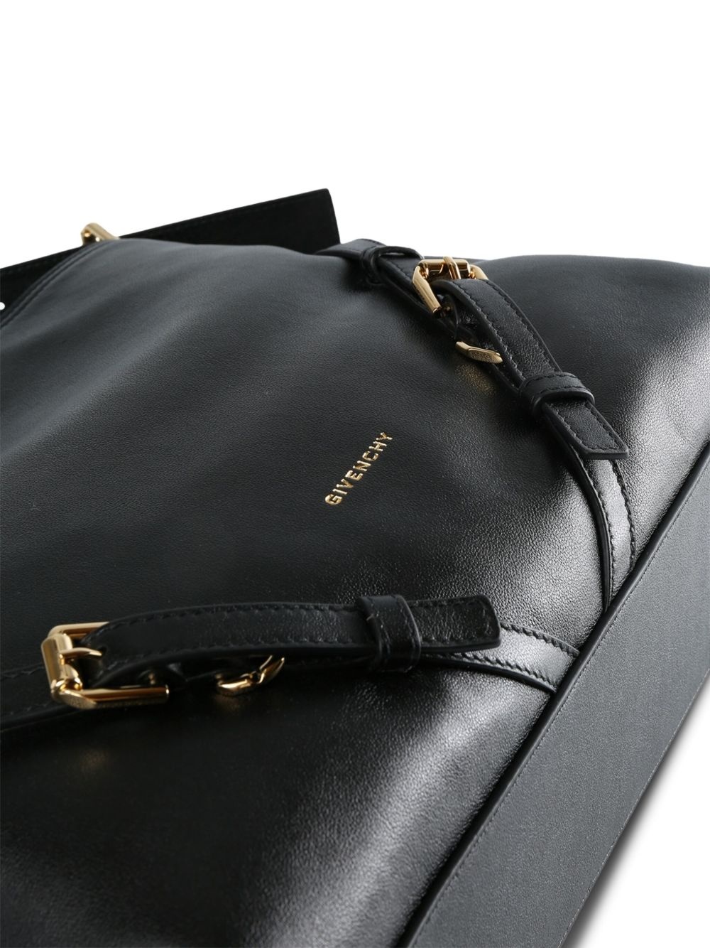 buckle-strap leather shoulder bag - 3