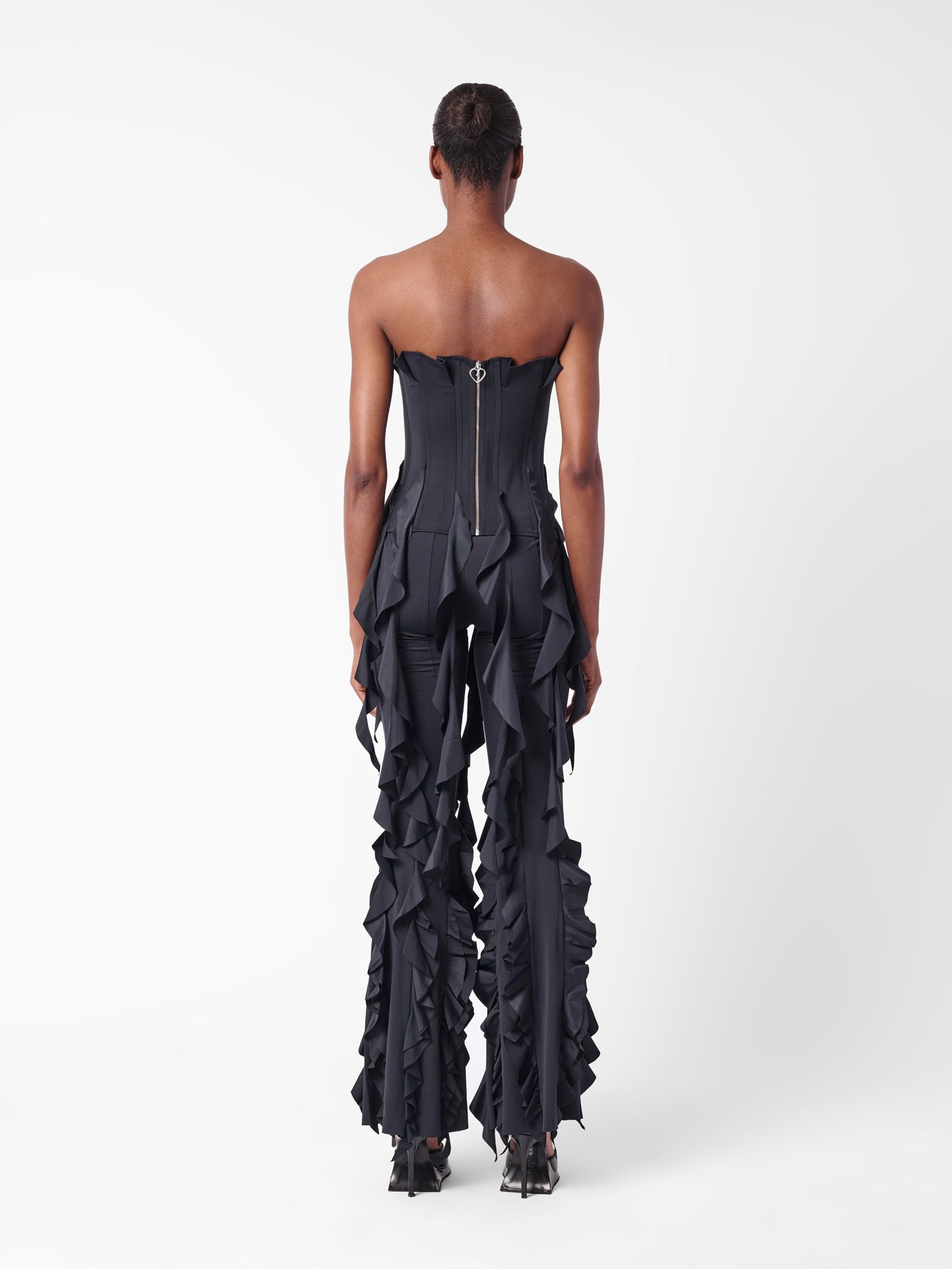 RHONDA RUFFLE TROUSERS BLACK - 4
