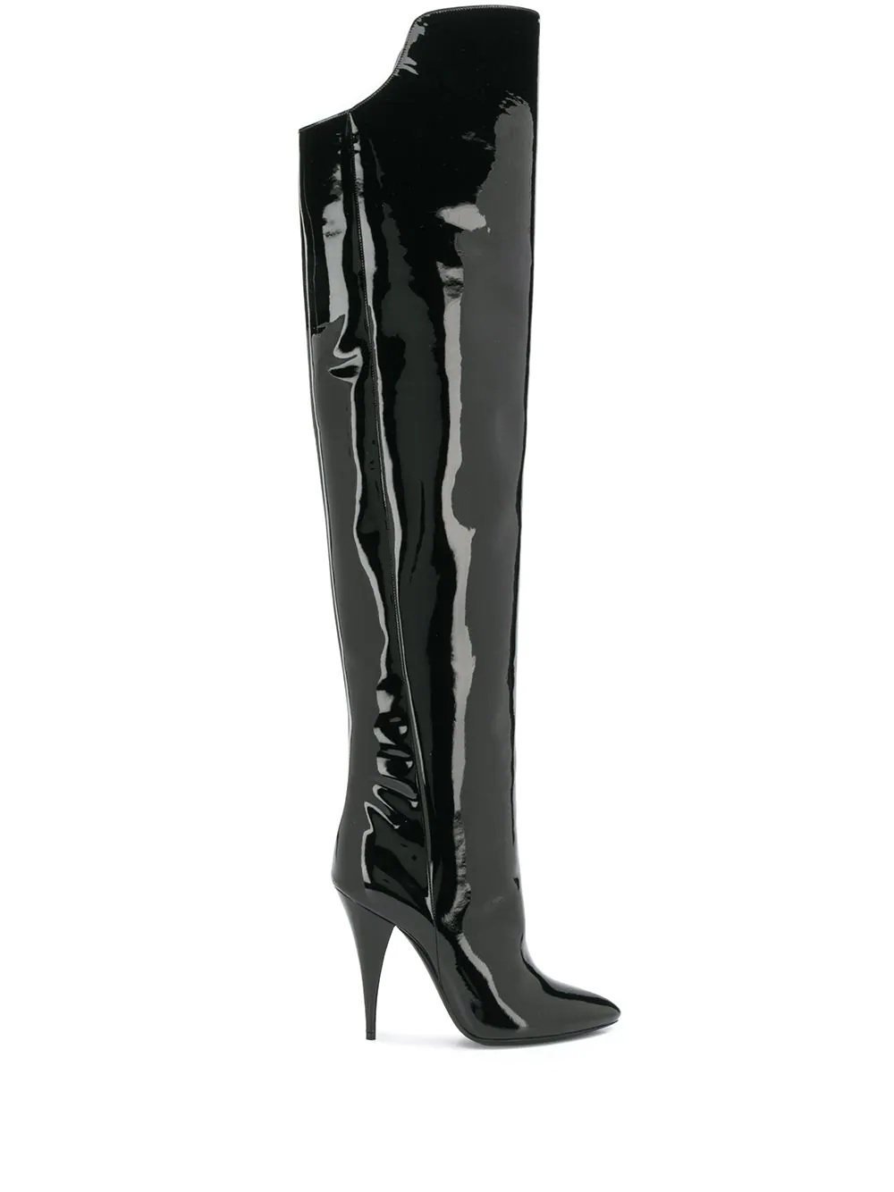 over-the-knee patent boots - 1