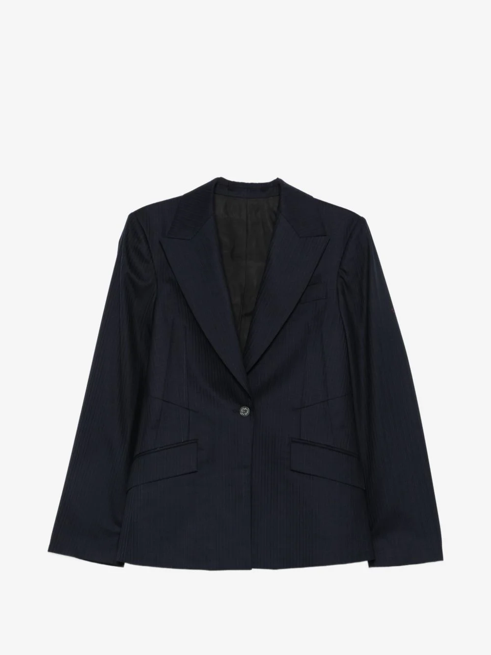 pinstripe-pattern single-breasted blazer - 1