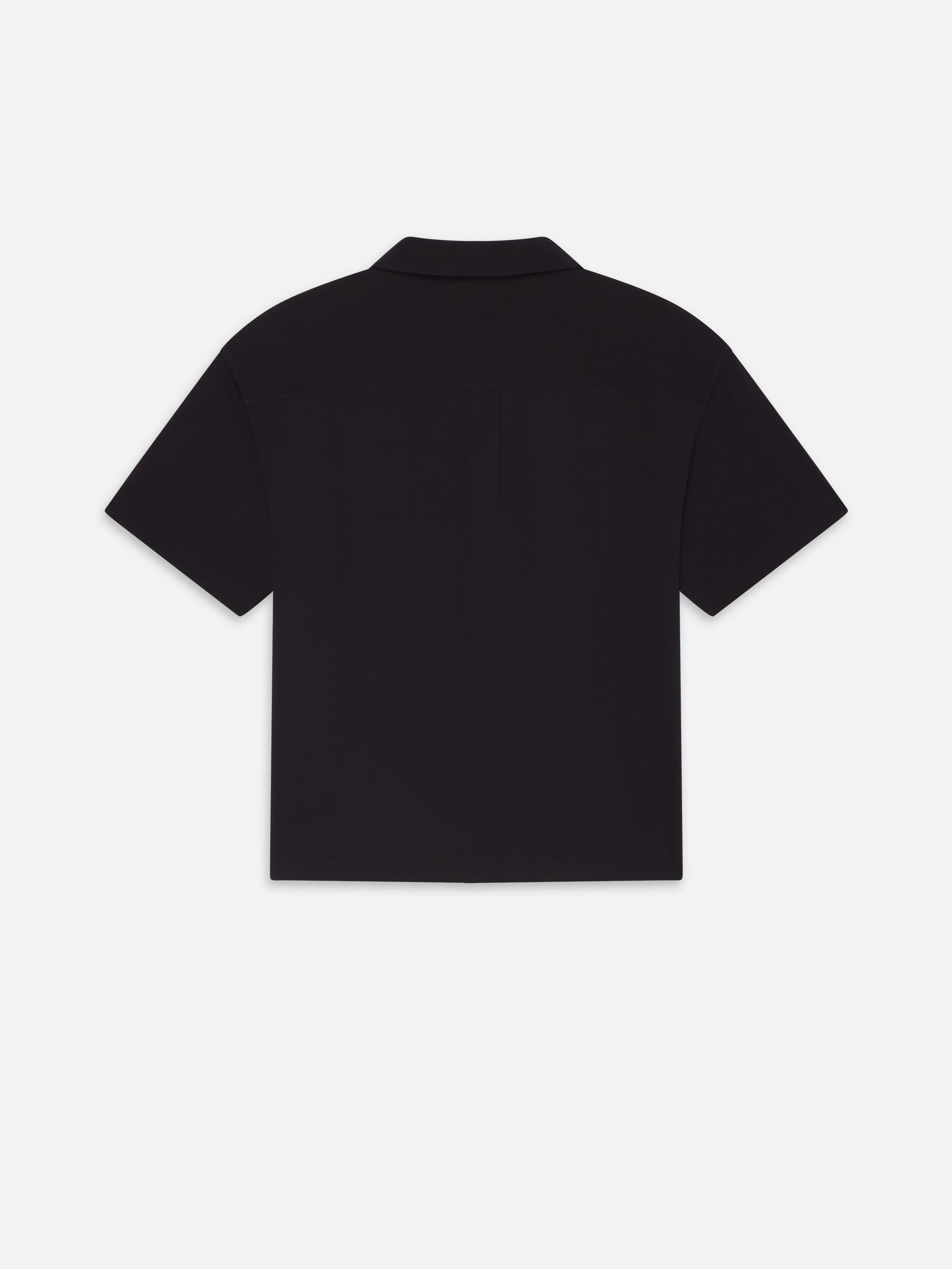 Light Pique Button Down Polo in Dark Navy - 3