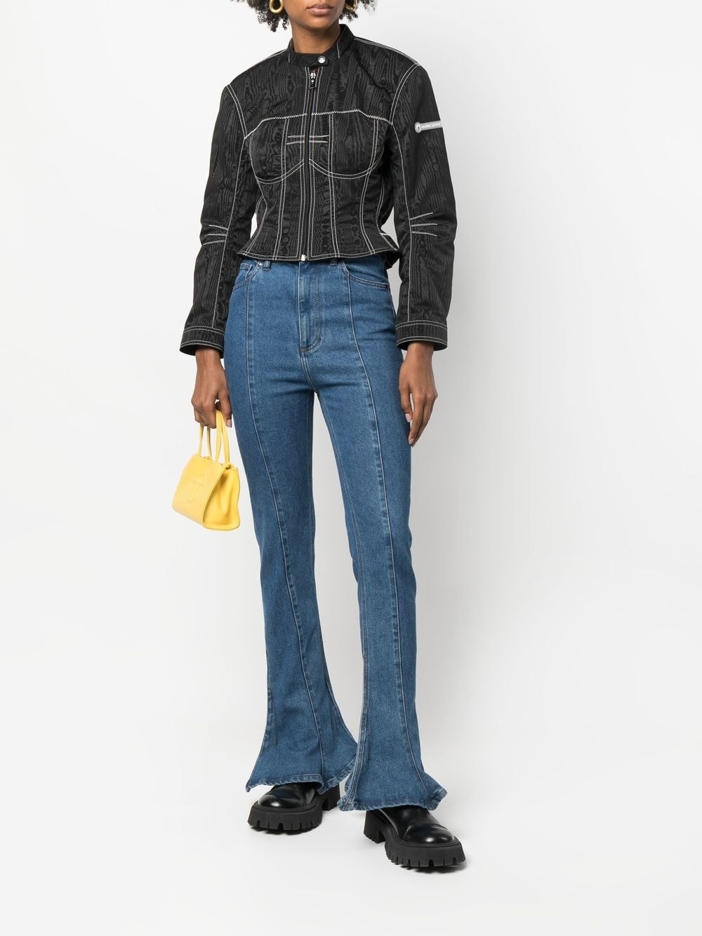 moiré-effect fitted jacket - 2