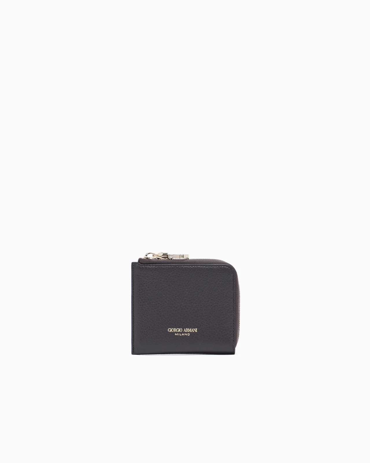 SMALL WRAP-AROUND ZIP WALLET IN PEBBLED CALFSKIN - 1
