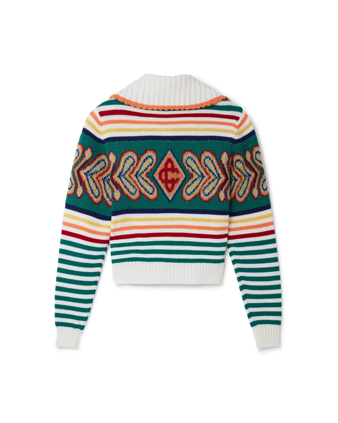 Multicolour Diamond Zip Up Jumper - 2