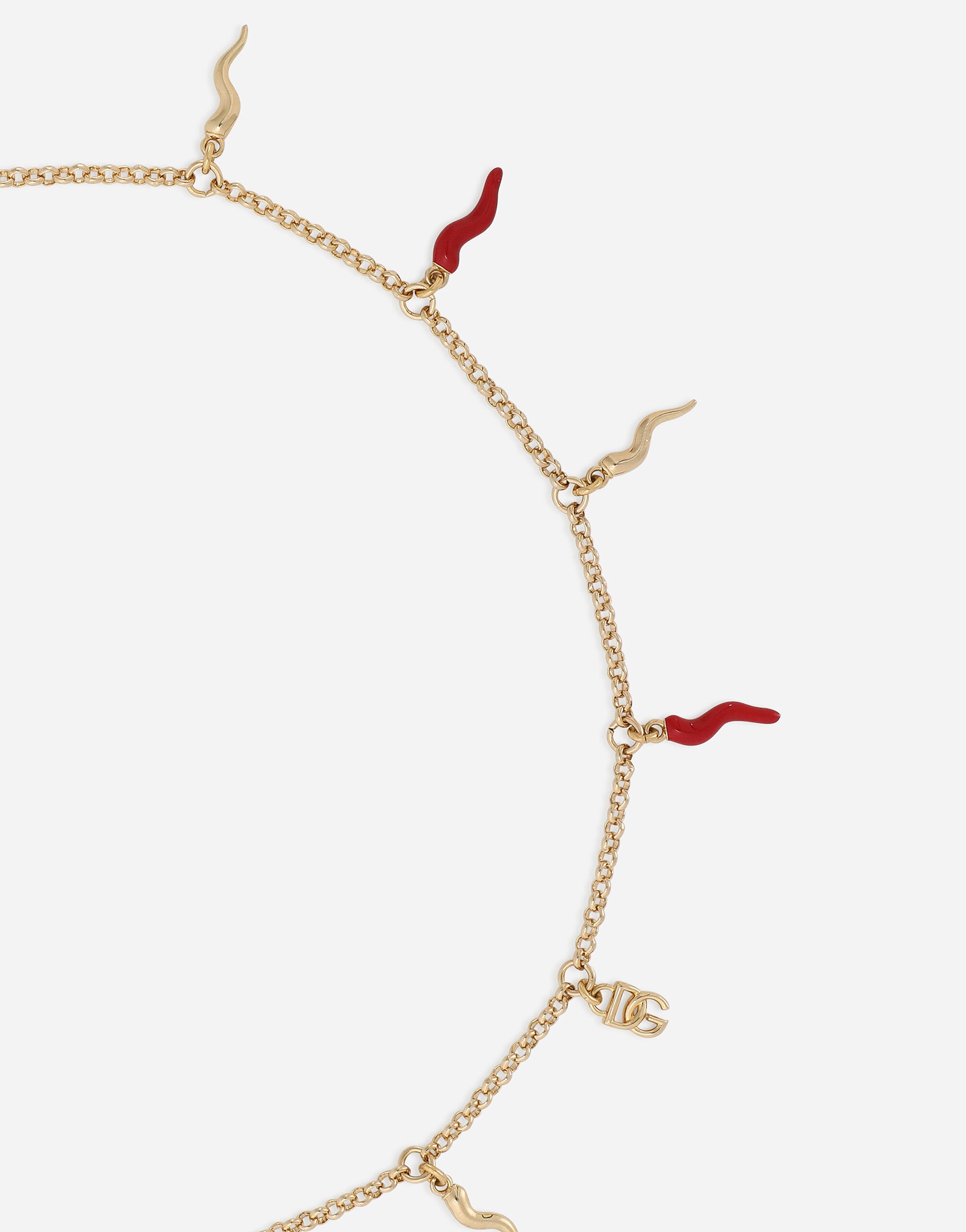 Necklace with DG logo and horn charms - 4