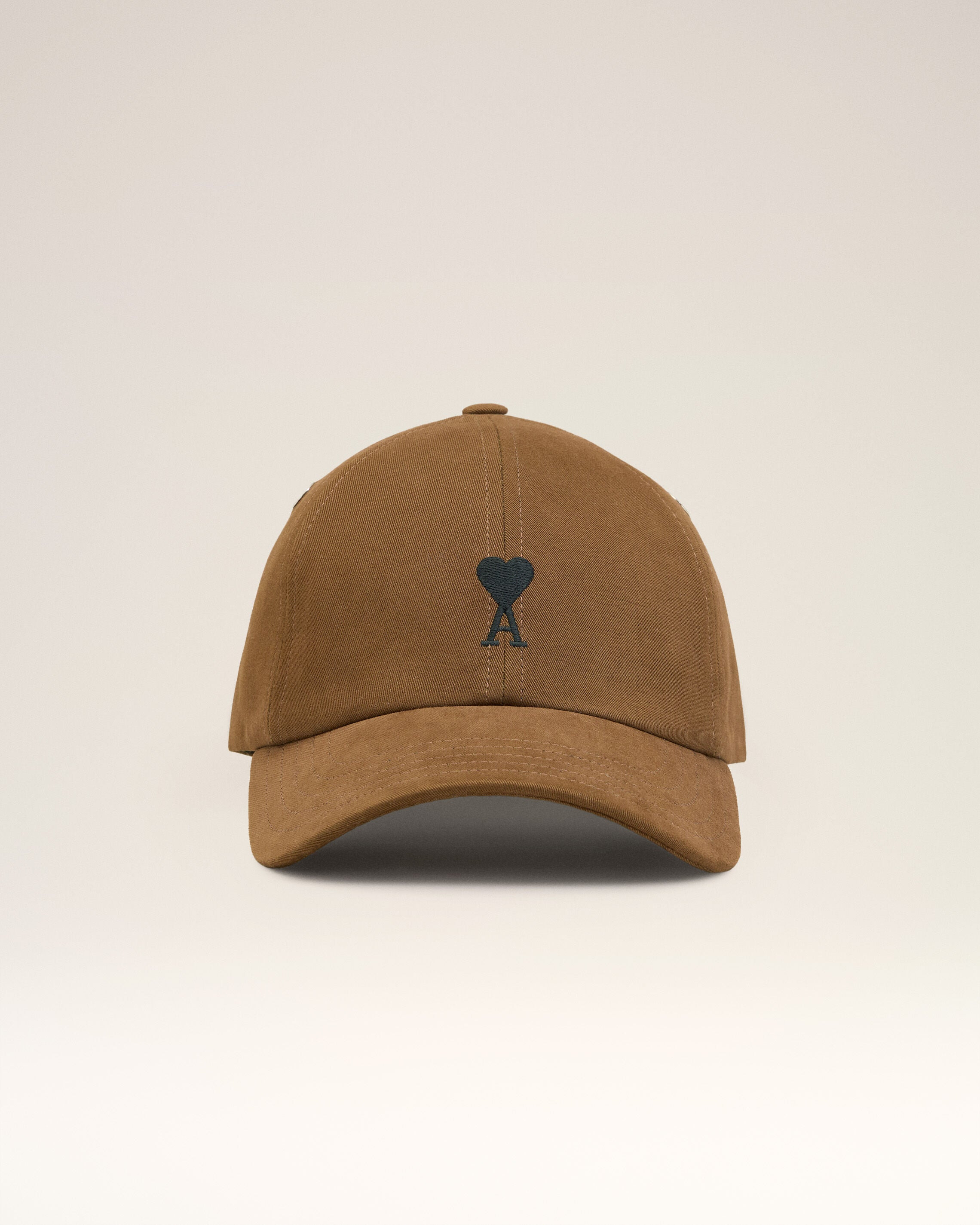 BROWN COTTON AMI DE COEUR EMBROIDERY CAP - 4