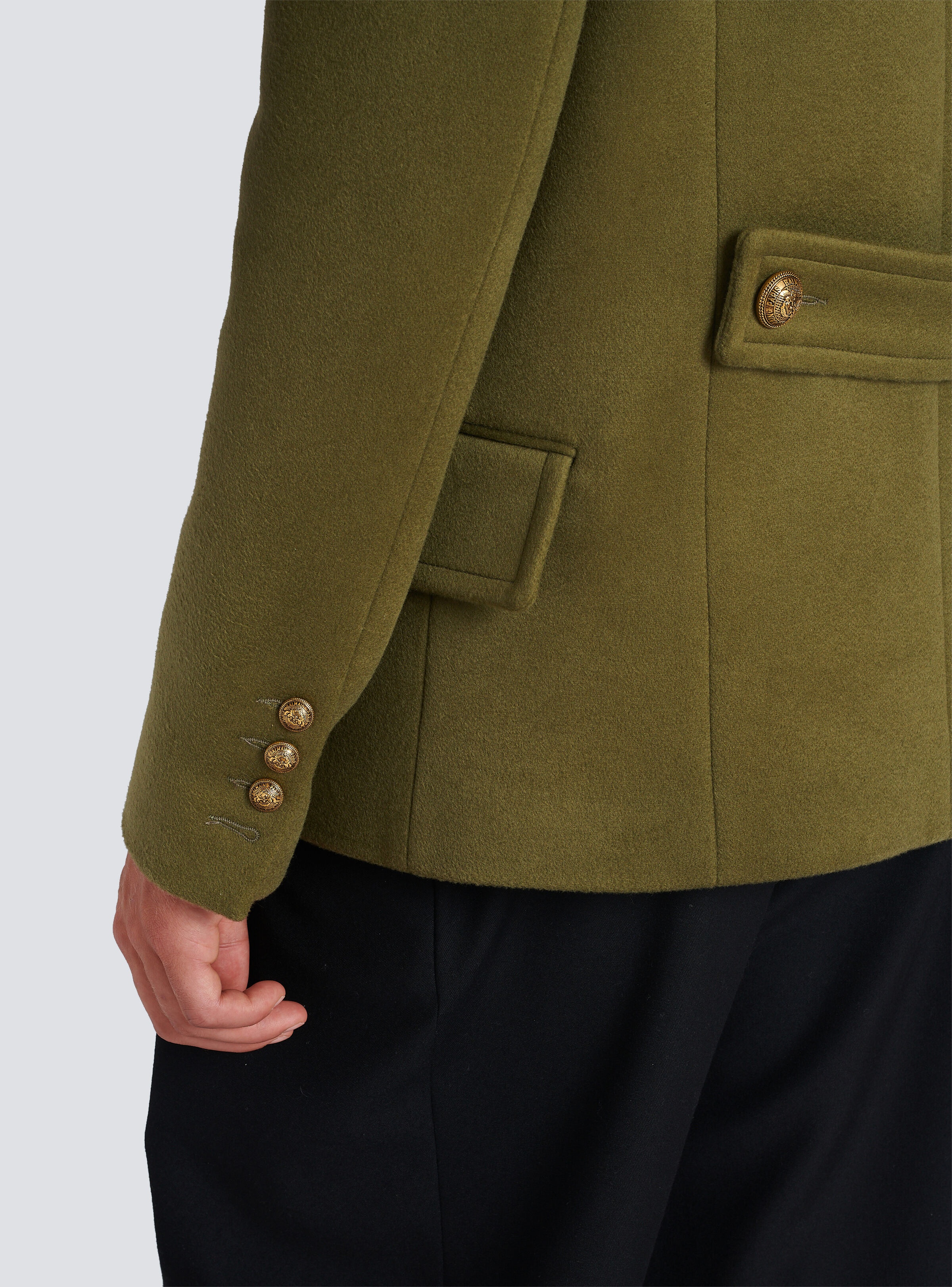 Double-breasted wool pea coat - 6