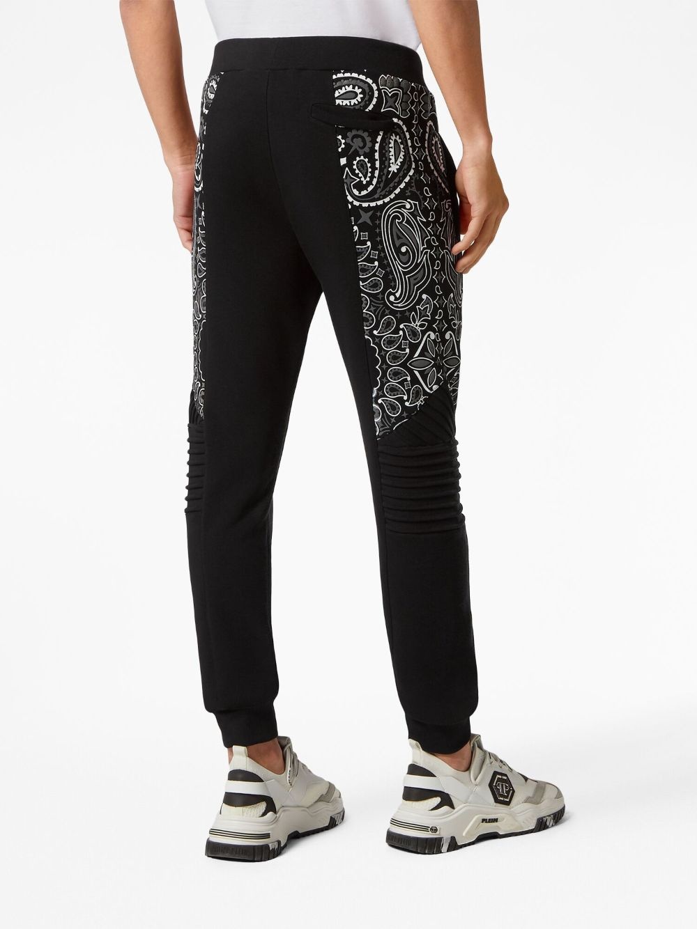 paisley-print cotton track pants - 4