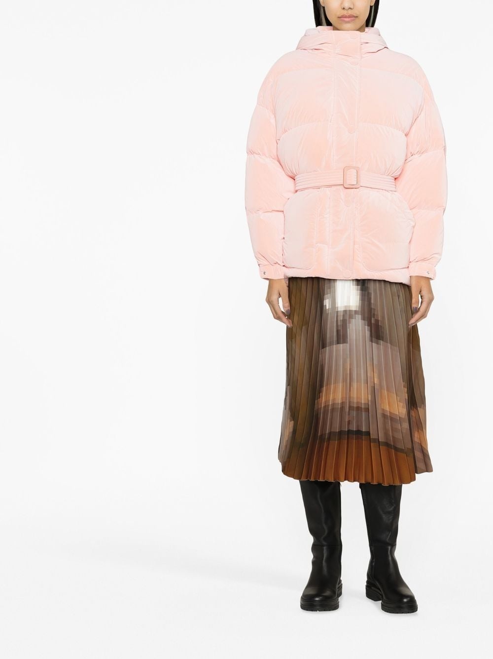 belted puffer jacket - 2