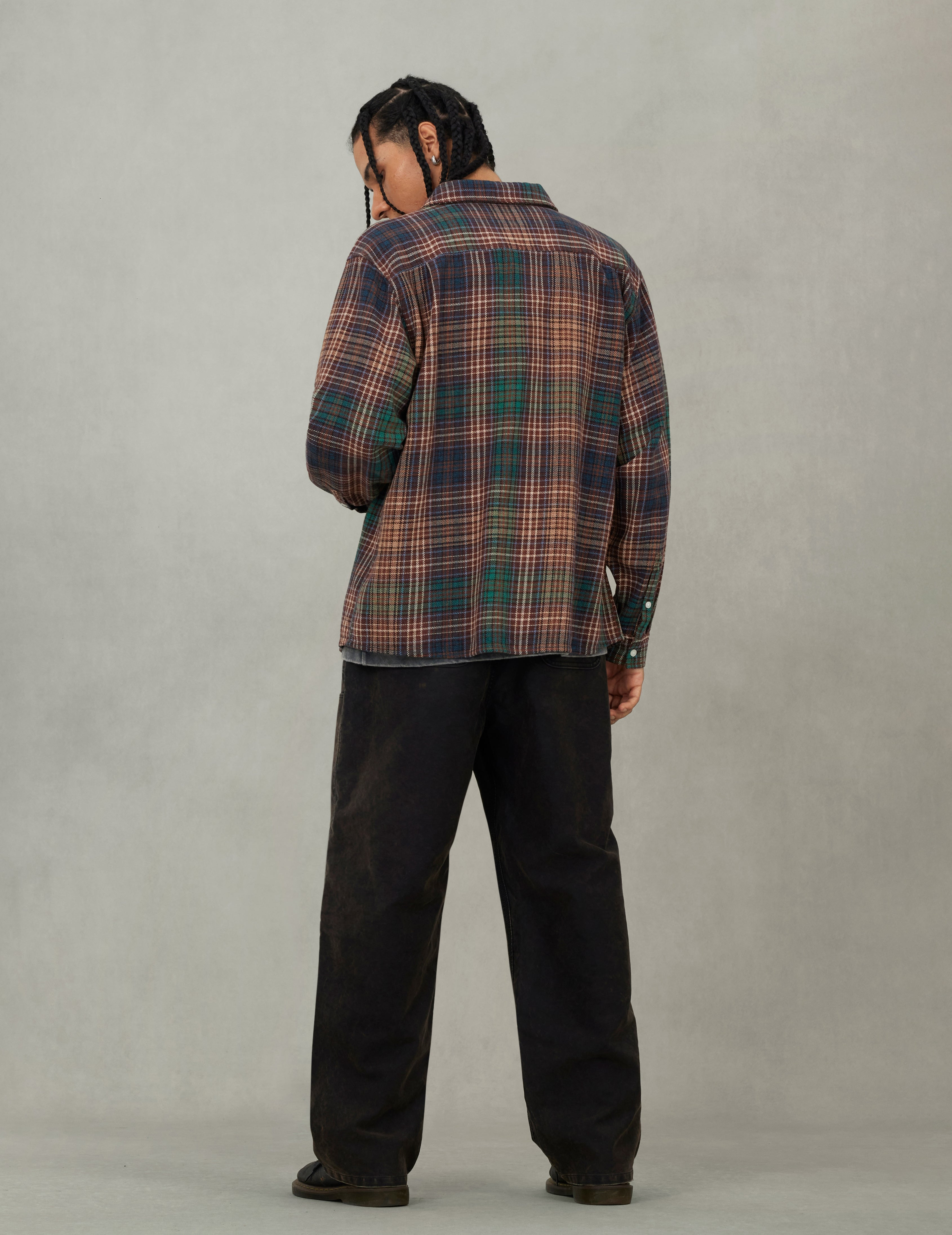 Seagull Print Regular Fit Flannel Check Shirt - 6