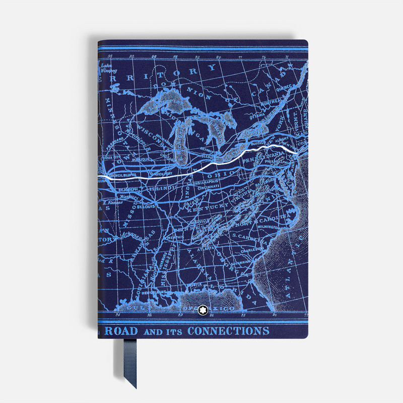 Notebook Medium, Meisterstück Around the World in 80 Days, Blue, Lined Pages 1