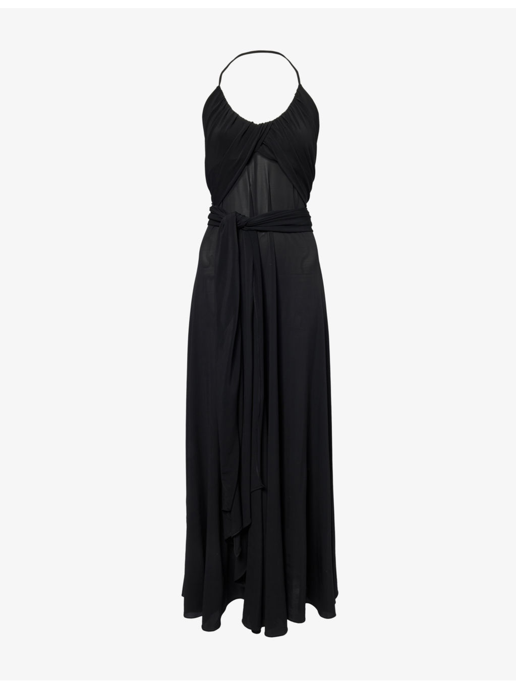 Cross Halterneck Stretch-Woven Maxi Dress - 1