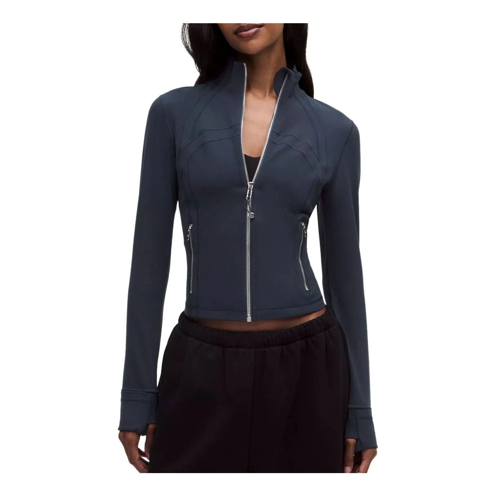 (WMNS) LULULEMON Define Cropped Jacket Nulu 'Navy Silver' LW4CD5S-900634252 - 1