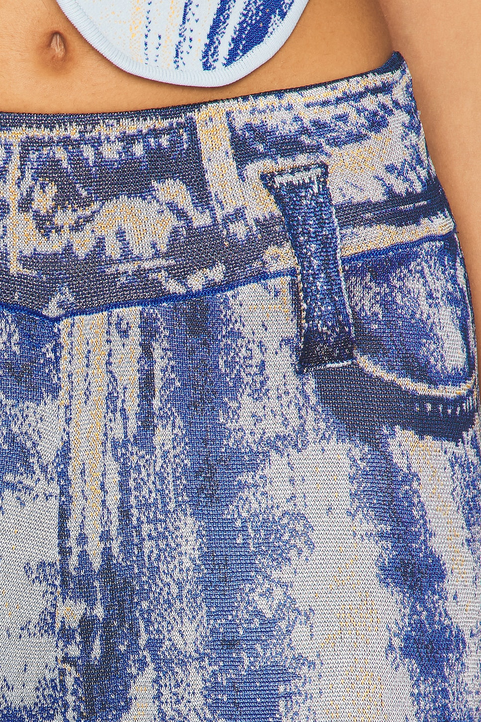Aria Denim Print Wide Leg Pants - 6
