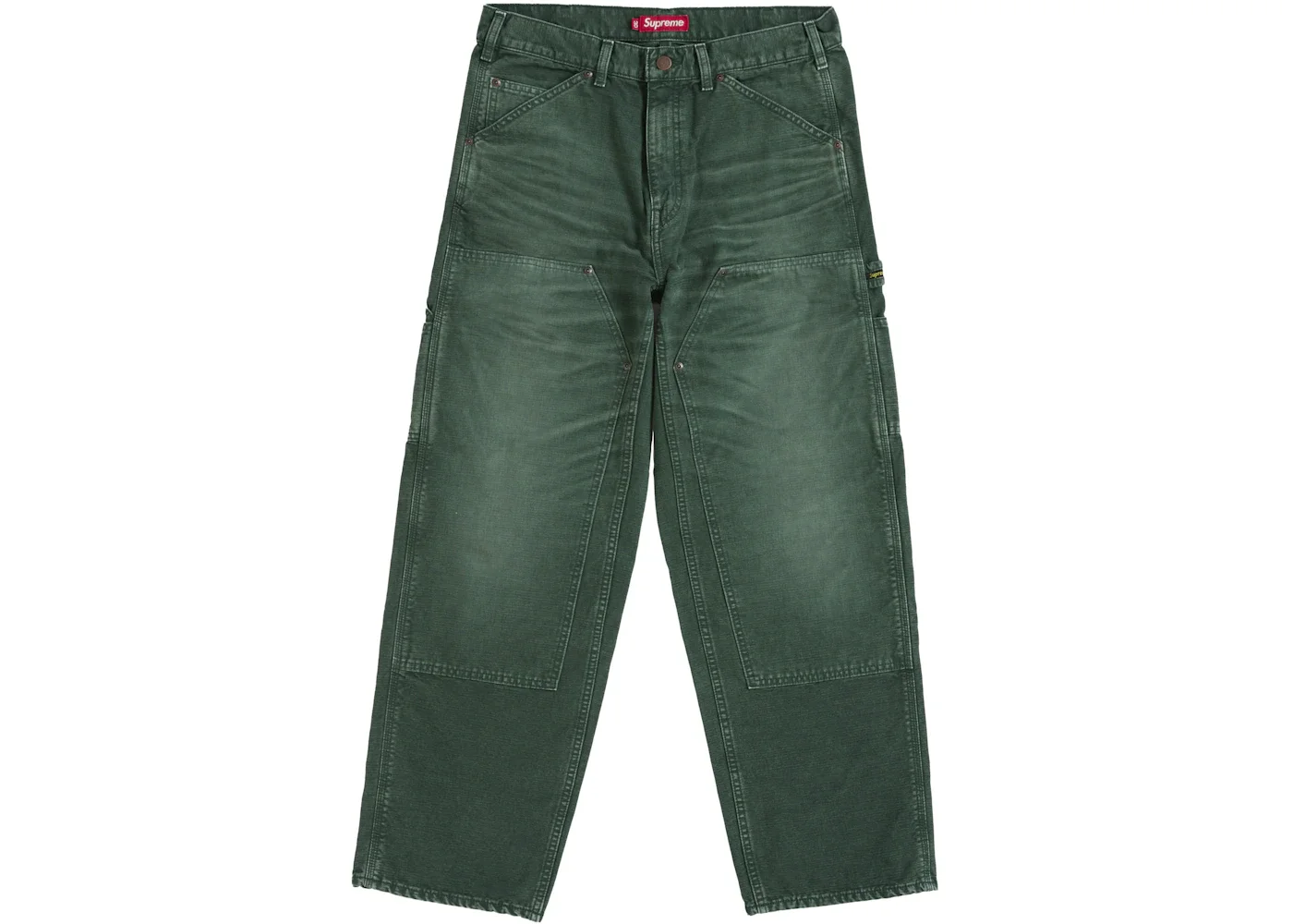 Supreme Worn Double Knee Painter Pant Green - 1