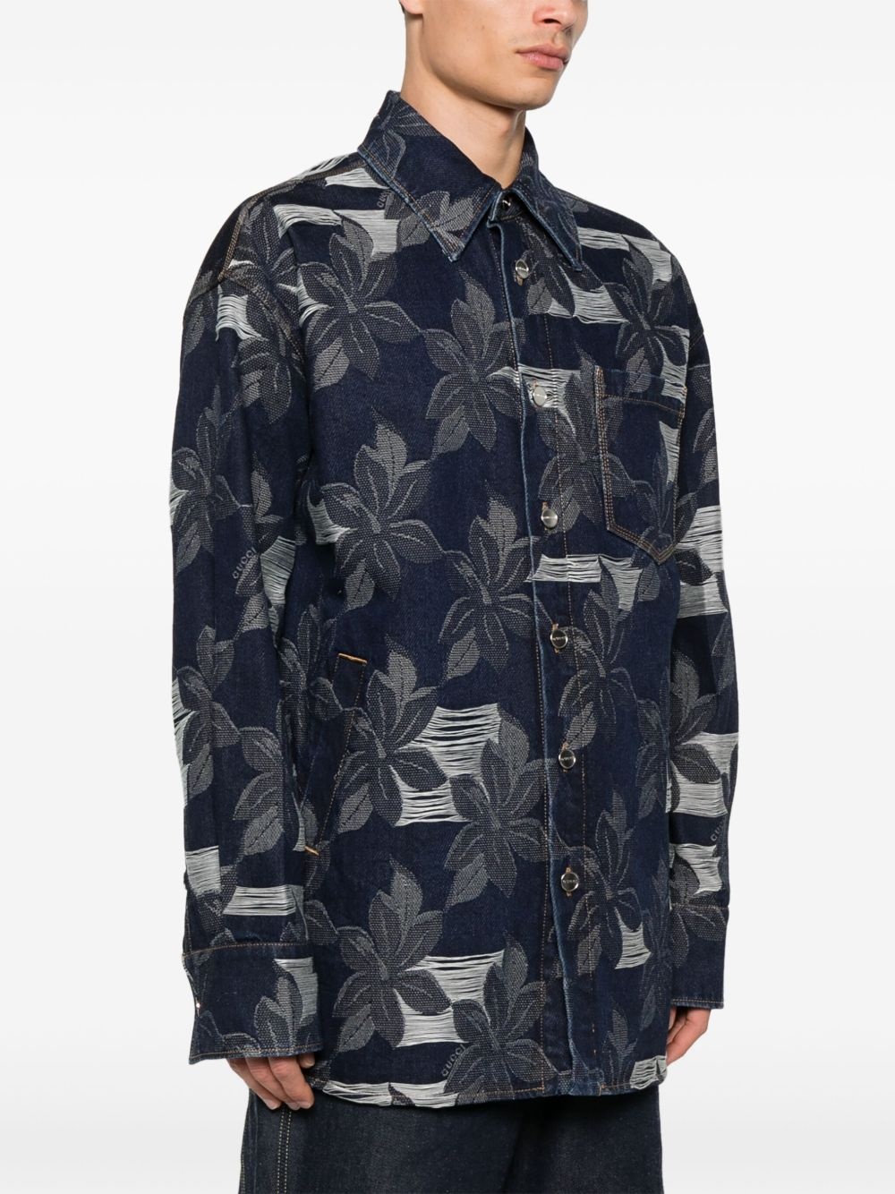 denim jacquard shirt - 3