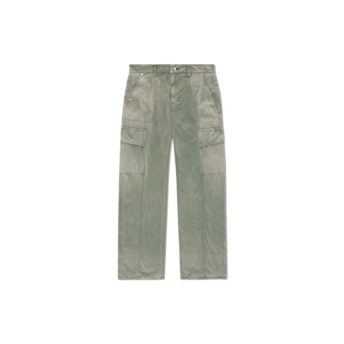CANVAS CARGO PANTS (SAGE GREEN) - 1