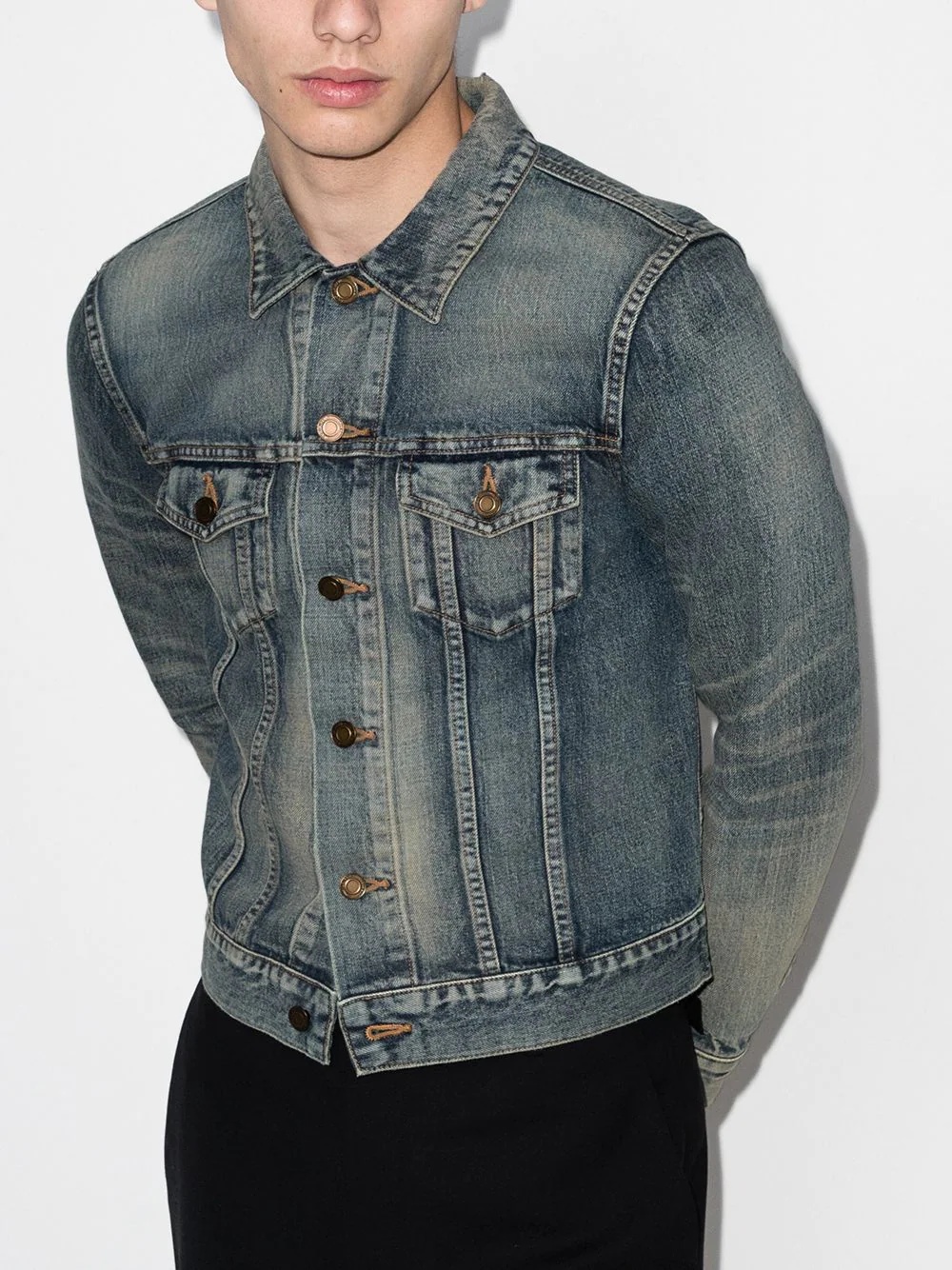 washed-effect denim jacket - 2