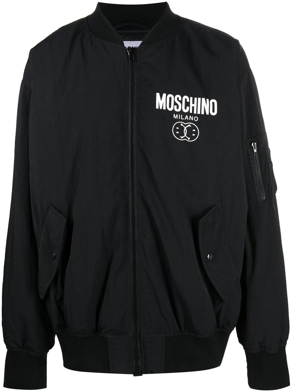 logo-print bomber jacket - 1