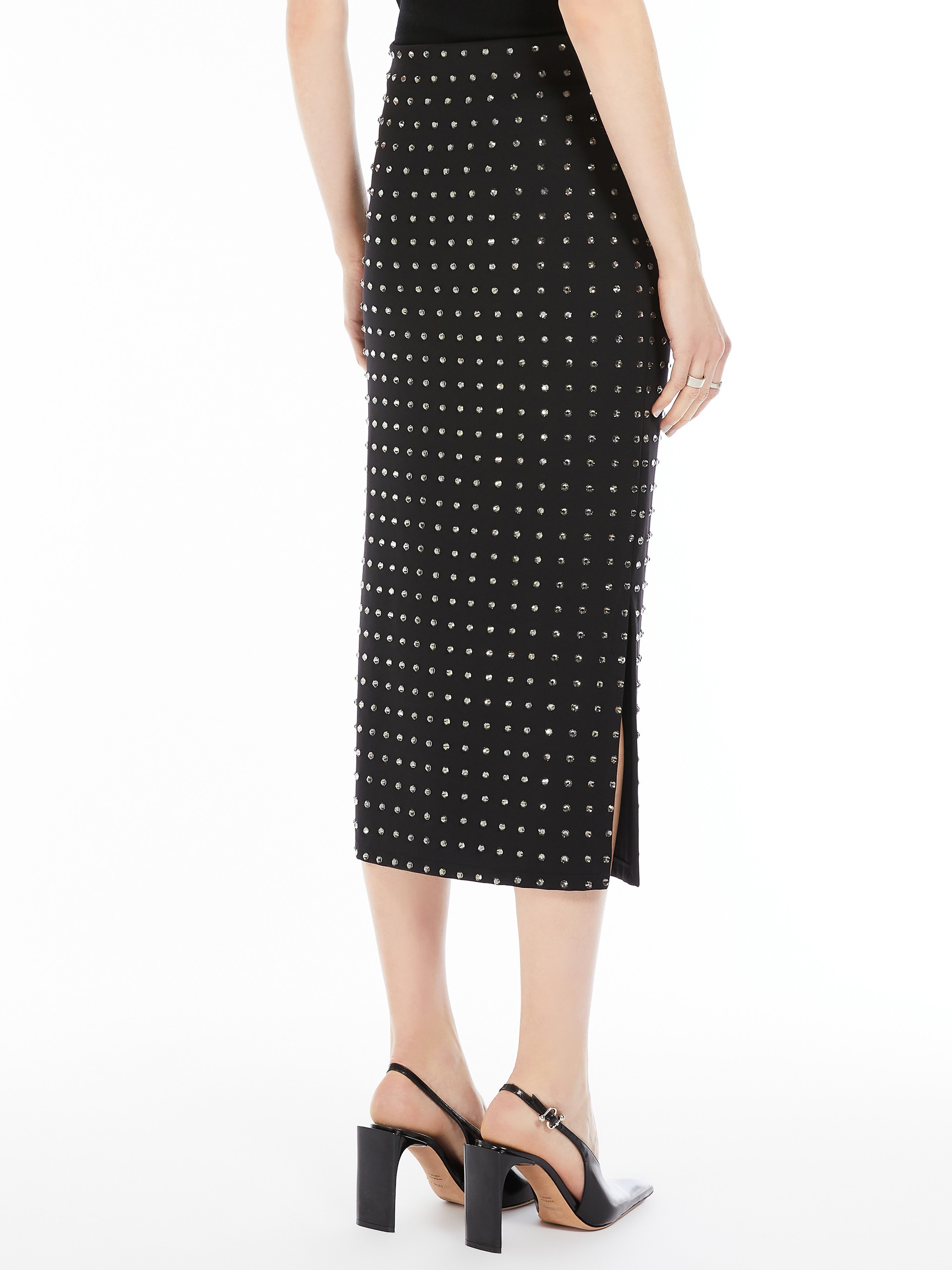 NOME Scuba jersey skirt with rhinestones - 4