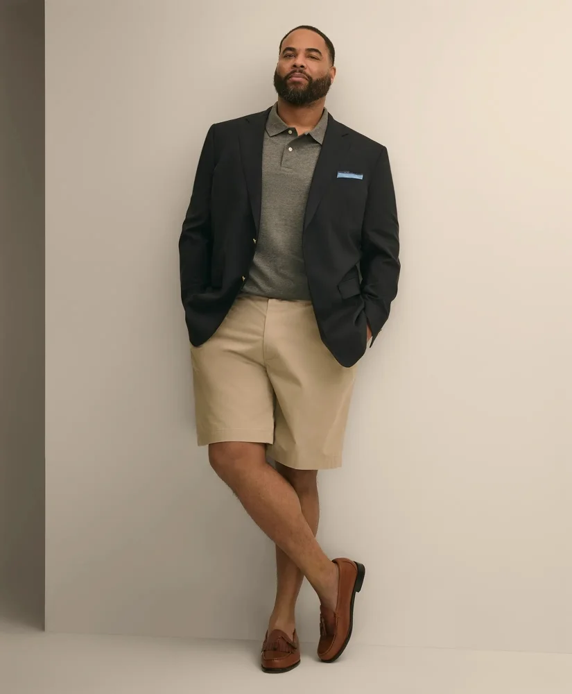 Big & Tall 10" Flat Front Stretch Advantage Chino® Shorts - 1