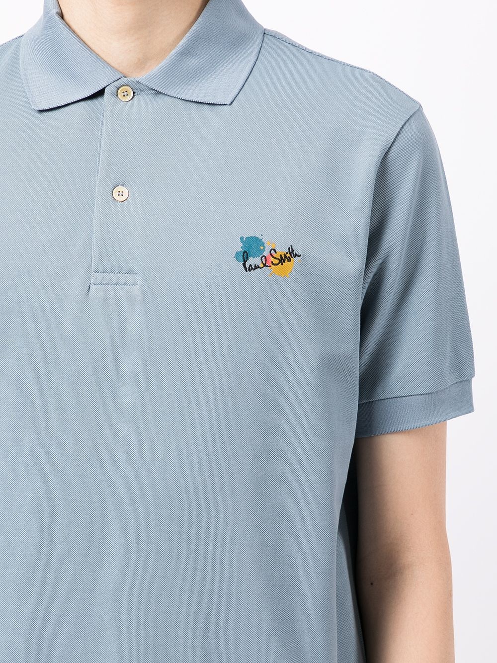 logo-embroidered cotton polo shirt - 5