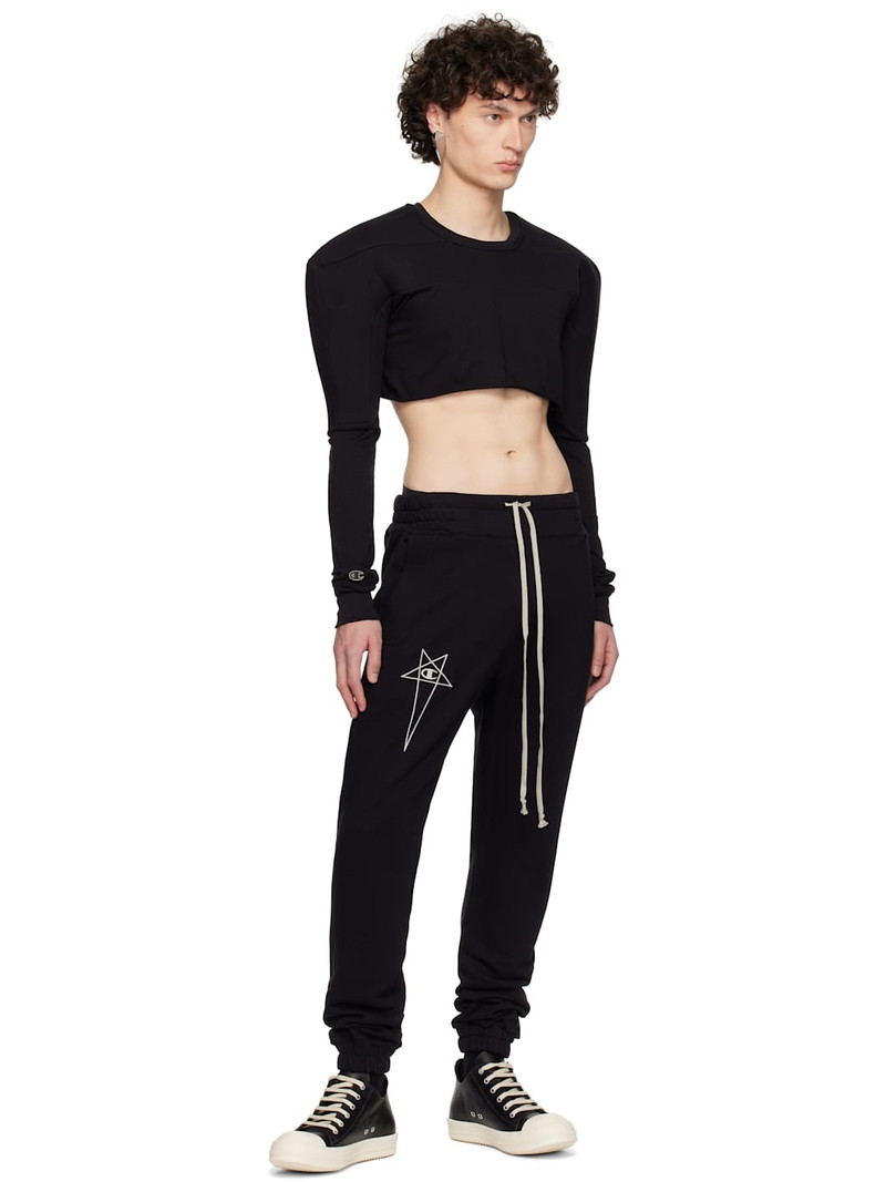 Rick Owens Black Champion Edition Girdered Cropped Harness T-shirt outlook