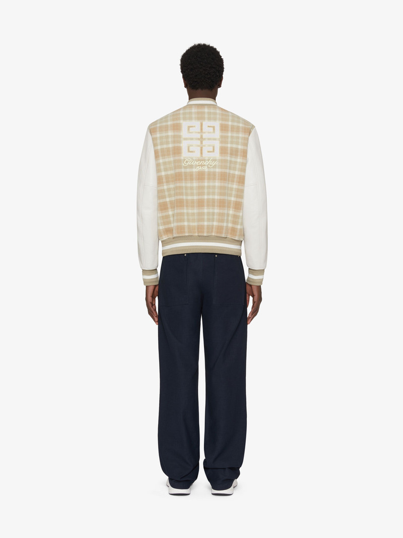 GIVENCHY CHECKED VARSITY JACKET IN WOOL AND LEATHER 4