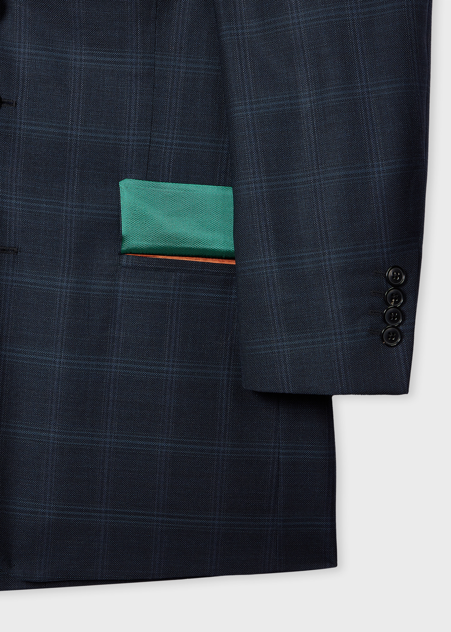 Navy Wool Check Buggy-Lined Blazer - 3