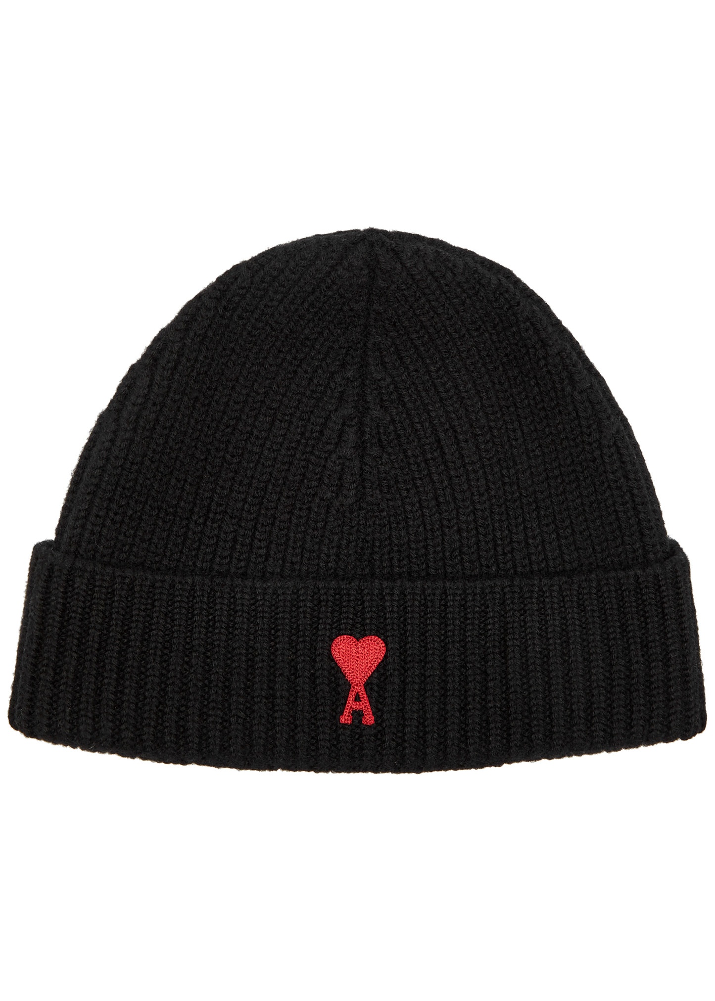 Logo-embroidered ribbed wool beanie - 1