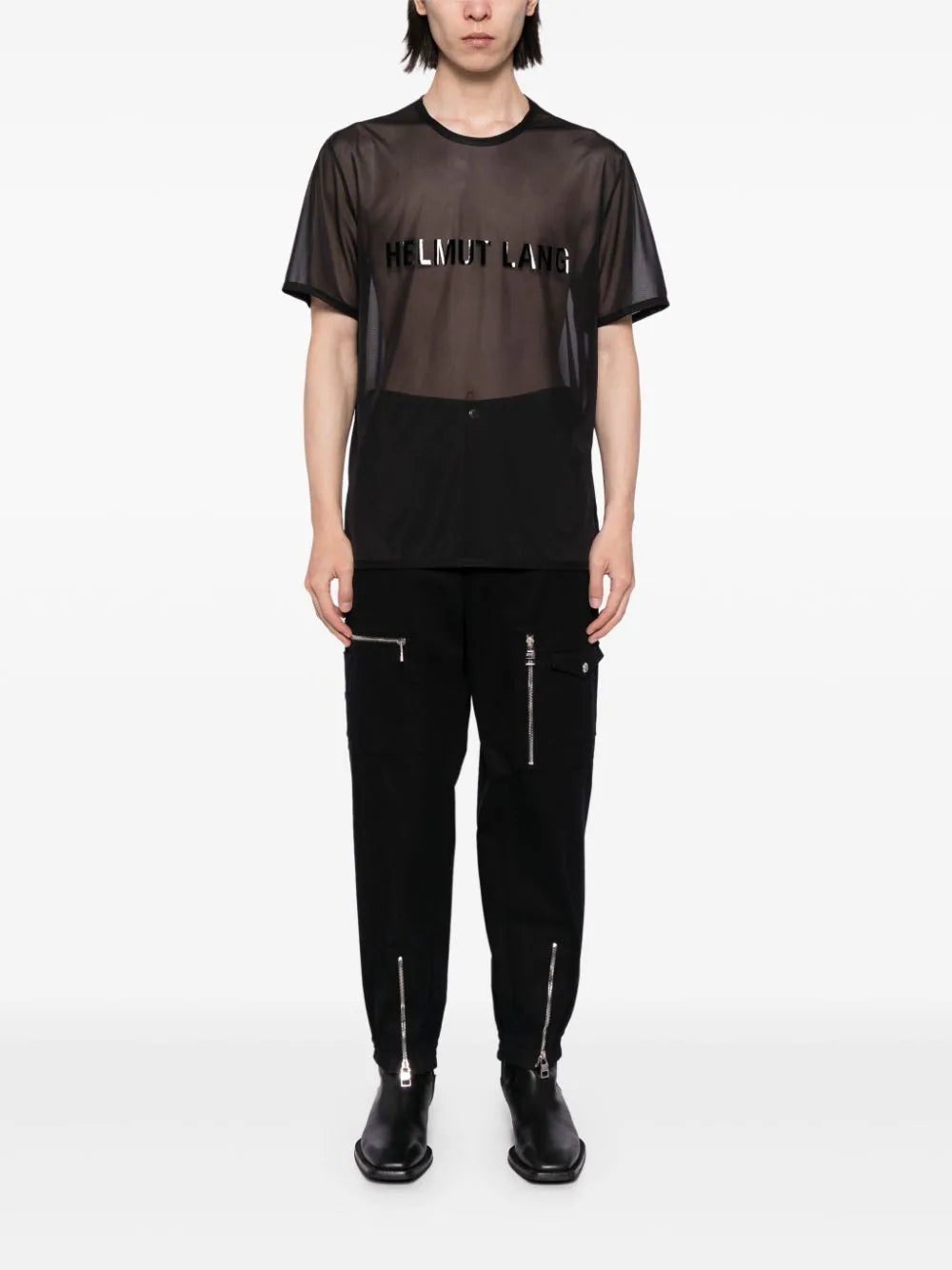 LOGO-PRINT SHEER T-SHIRT - 2