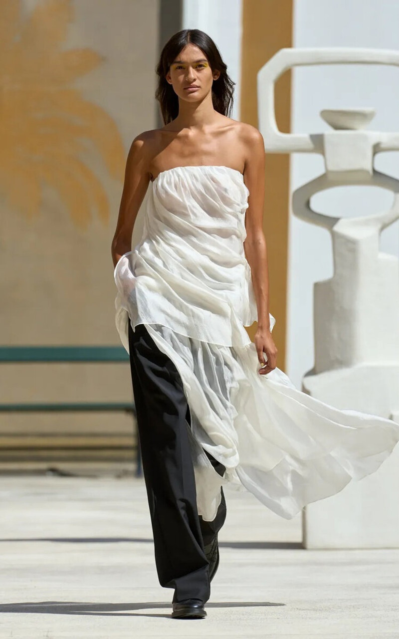 Gilian Draped Chiffon Gown white 1