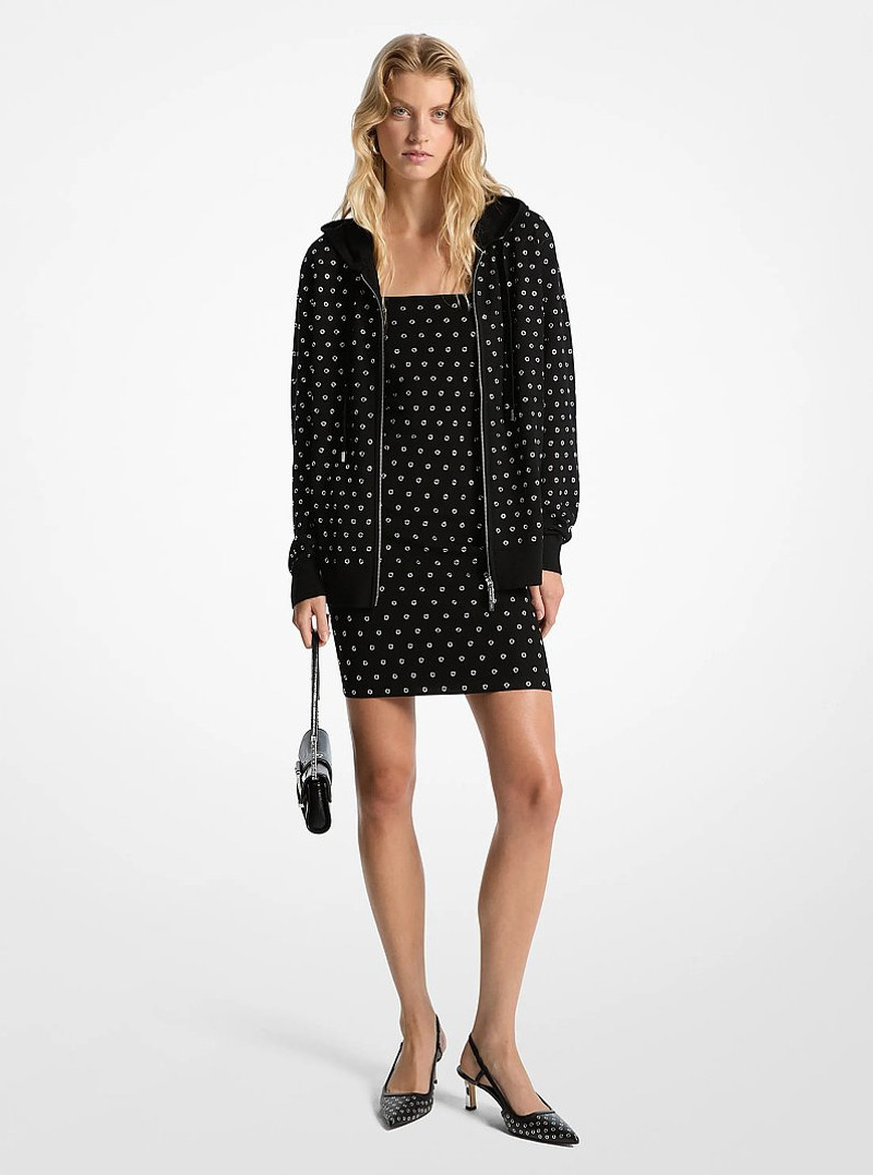 MICHAEL KORS Grommeted Wool Zip-Up Hoodie outlook