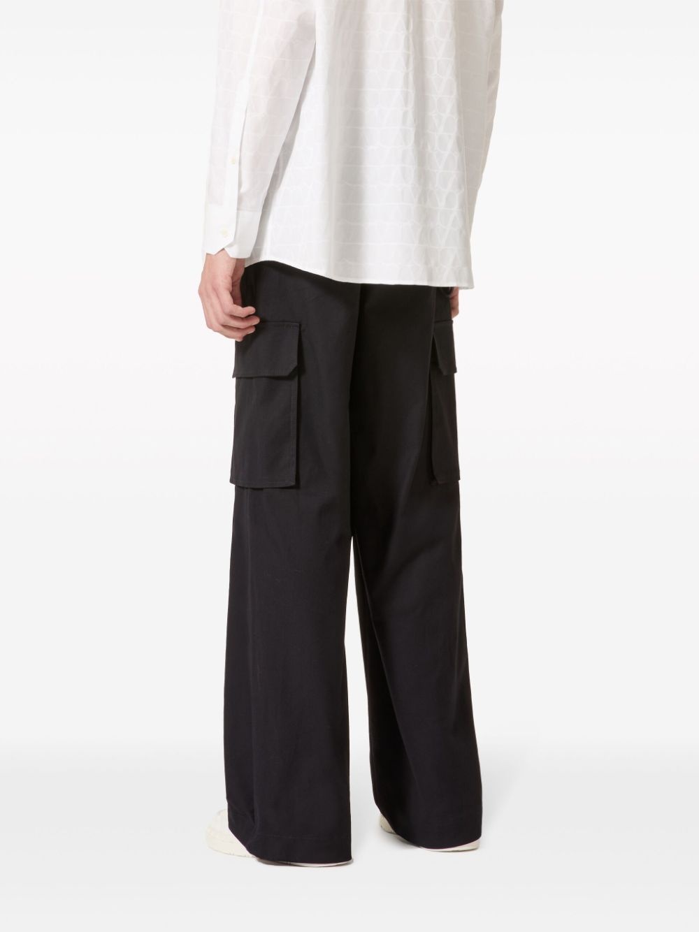 wide-leg cargo trousers - 4