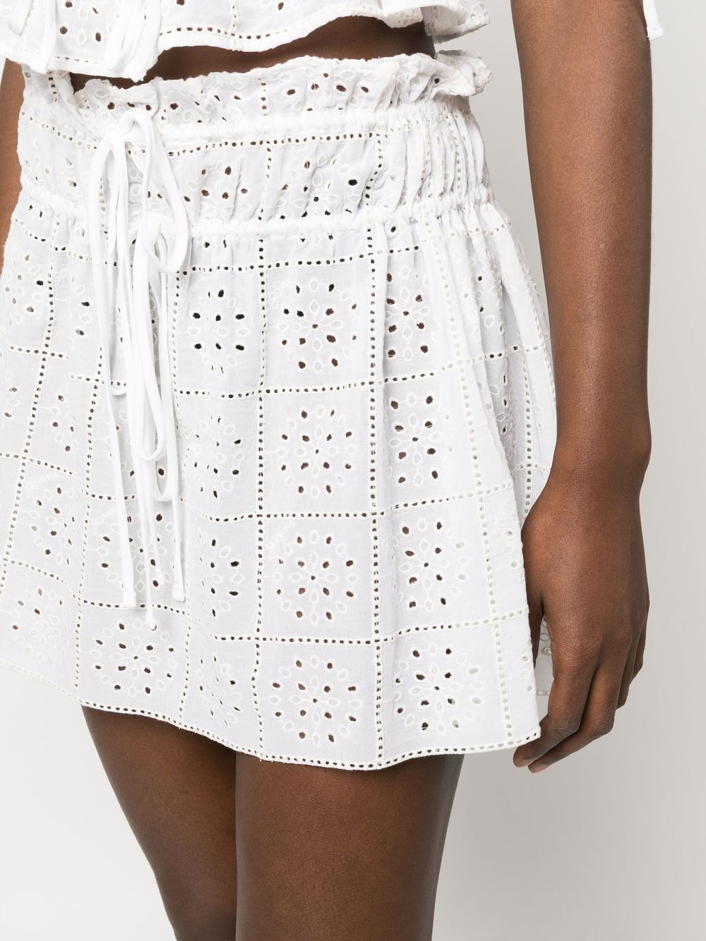 broderie anglaise organic cotton miniskirt - 5