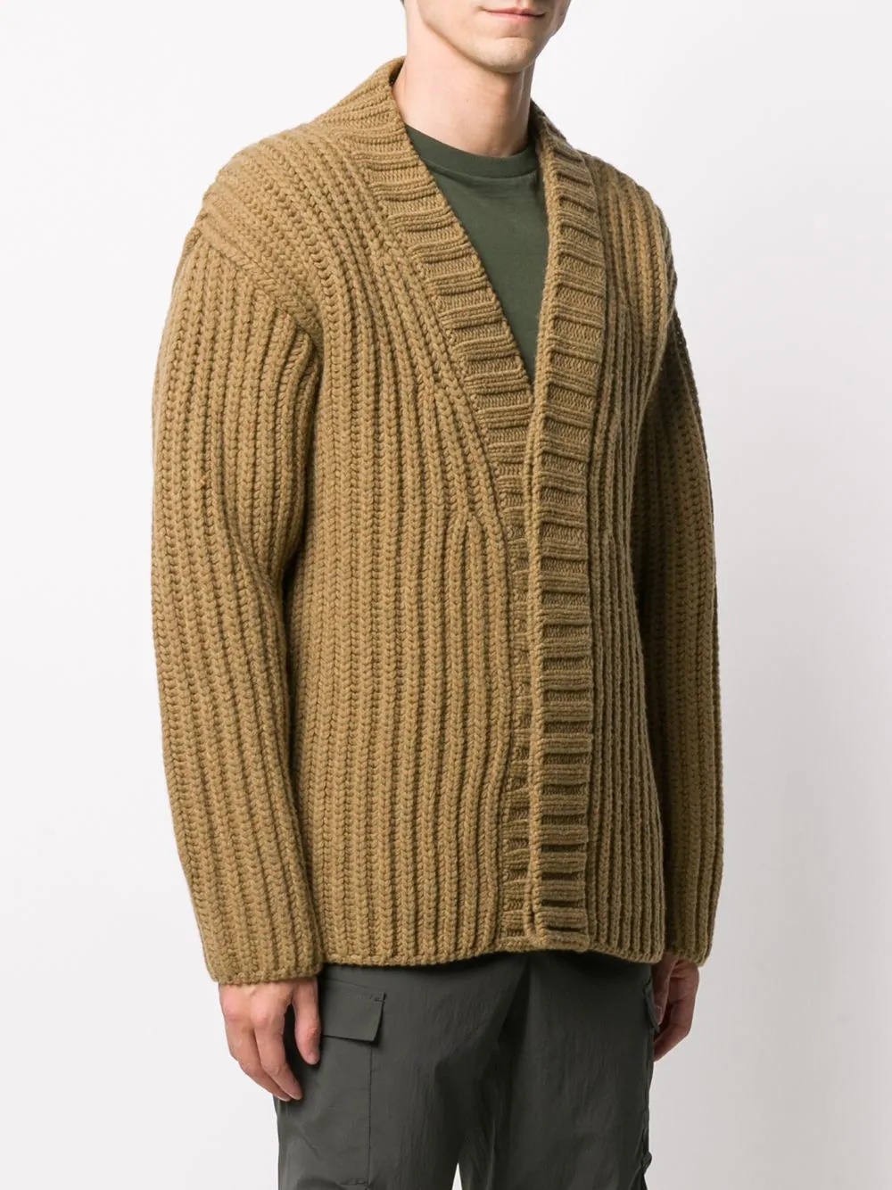 ribbed knit cardigan - 3